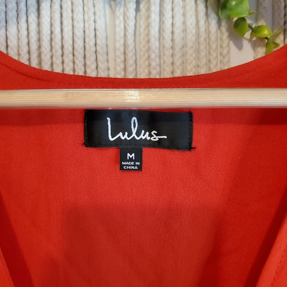 LULUS Red Tie Knot Front Slit Sleeve Mini Dress - Picture 7 of 8